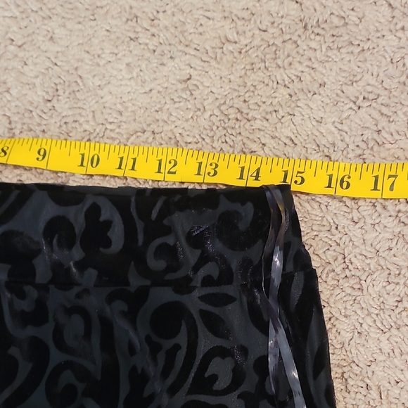 Vintage Y2K Burnout Velvet Midi Skirt Size L Black Witchy Whimsigoth Vamp 90s - Picture 9 of 12